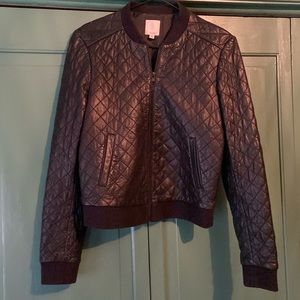 Halogen quilted leather bomber